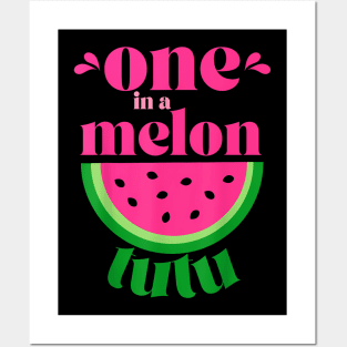 One In A Melon Tutu Watermelon  Family Matching Posters and Art